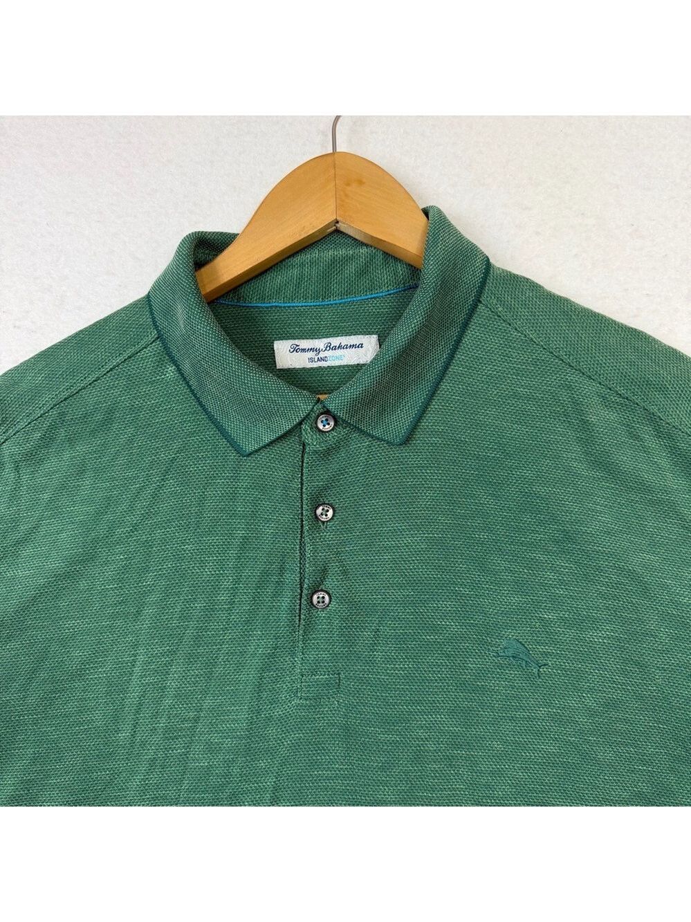 Tommy Bahama Golf Polo Shirt Mens XL Green Short Sleeve Performance